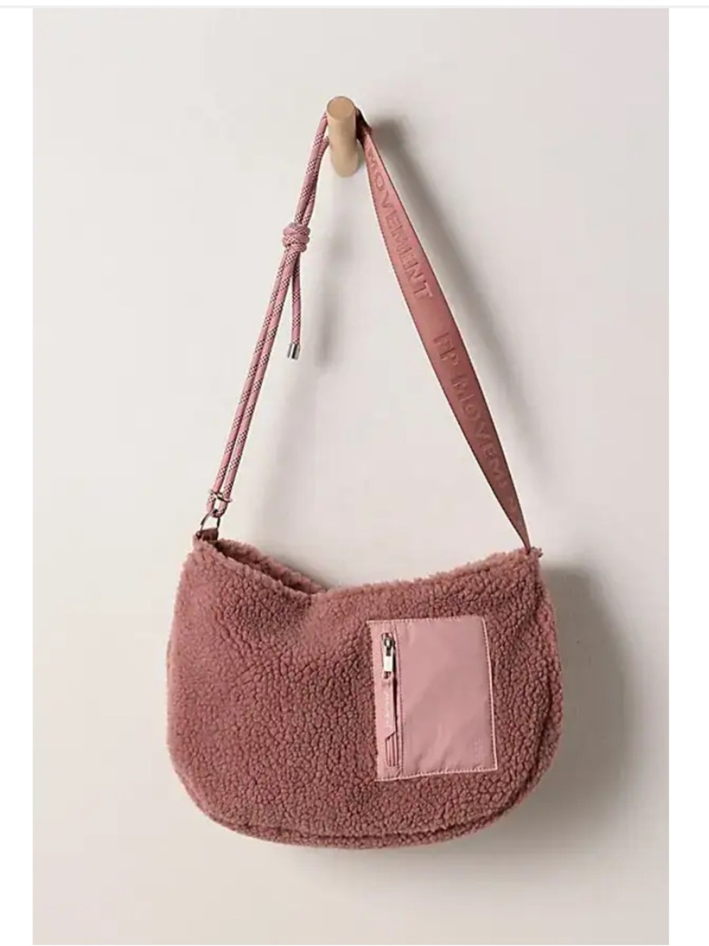 Free People slopes Sherpa sling bag Shoulder Bag in Dusty Rose mauve